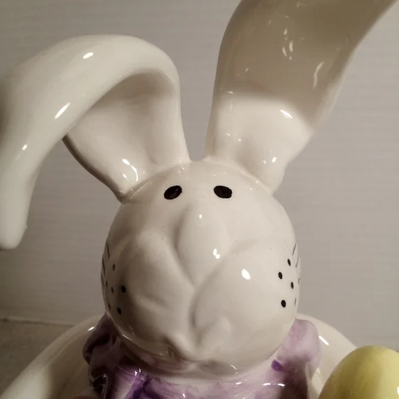 Vintage Porcelain Easter Bunny Votive Candle Holder Home Interiors 2005 - Picture 5 of 6